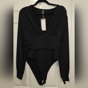 SHEIN Black Long-Sleeve Bodysuit – Size L (NWT)